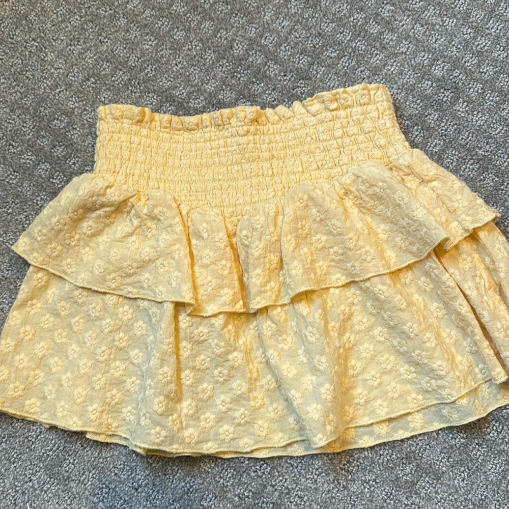 Katie J NYC Yellow Pointelle Skirt- Tween